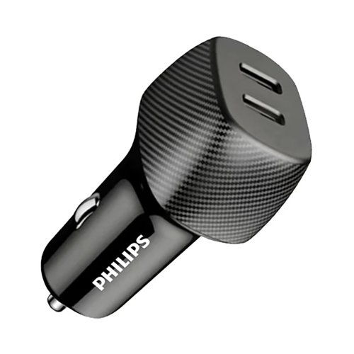 شارژر فندکی 60 وات فیلیپس مدل Philips DLP5522C با 2 خروجی USB-C با گارانتی 24 ماهه شرکتی