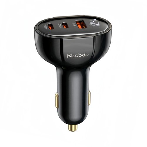 شارژر فندکی 128 وات مک دودو مدل Mcdodo CC-4450 با 2 خروجی USB-C و 1 خروجی USB با گارانتی 18 ماهه شرکتی