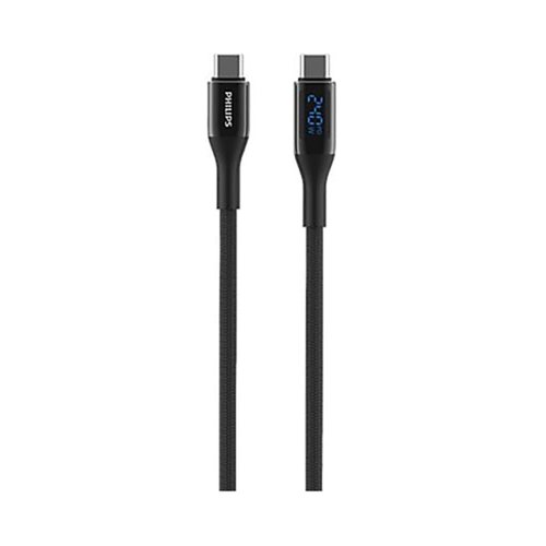 کابل شارژ USB-C به USB-C فیلیپس مدل Philips DLC4582C توان 240 وات طول 1.25 متر با گارانتی 24 ماهه شرکتی