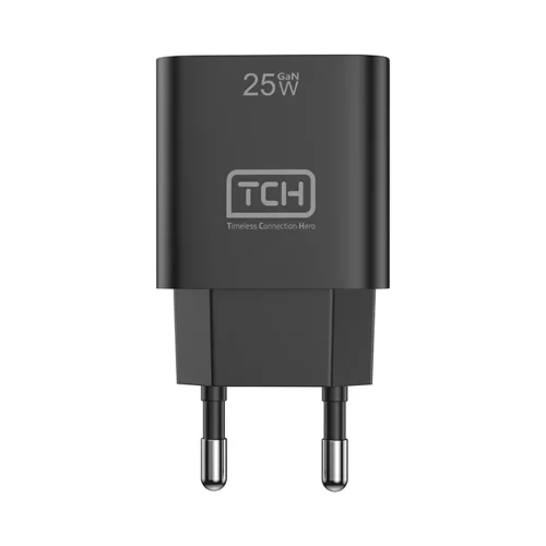 شارژر دیواری 25 وات تی سی اچ مدل TCH CB25 دو پین با 1 خروجی USB-C با گارانتی 18 ماهه شرکتی