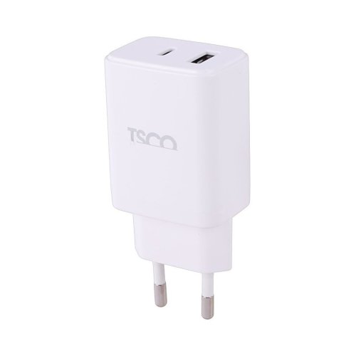 شارژر دیواری 30 وات تسکو مدل TSCO TTC 70 با 1 خروجی USB-C و 1 خروجی USB با گارانتی 12 ماهه شرکتی