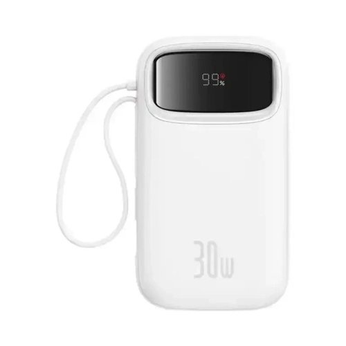 پاوربانک فست شارژ 20000 میلی آمپر باسئوس 30 وات مدل Baseus QPow 2 به همراه 2 کابل USB-C متصل با گارانتی 24 ماهه شرکتی