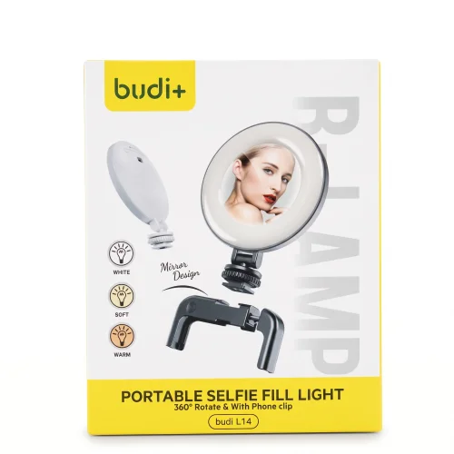 چراغ مخصوص سلفی Budi Plus مدل L14 با قابلیت چرخش 360درجه با گارانتی 18 ماهه (6 ماه تعویض)