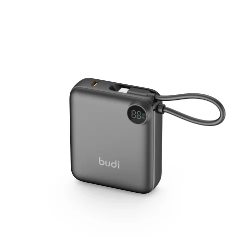 پاوربانک مینی بودی PD و فست 10000mAh 22.5W با نمایشگر درصد شارژ و کابل متصل مدل PB800B با گارانتی 18 ماهه (6 ماه تعویض)