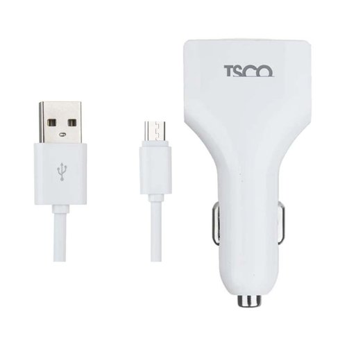 شارژر فندکی 18 وات تسکو مدل TSCO TCG 20 با 4 خروجی USB به همراه کابل USB به USB-C با گارانتی 12 ماهه شرکتی