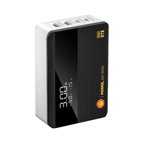 شارژر رومیزی 100 وات شل مدل Shell SWC16 با 2 خروجی USB-C و 2 خروجی USB با گارانتی 18 ماهه شرکتی