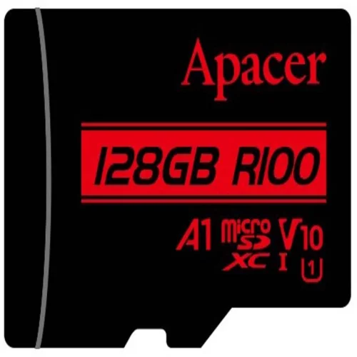 کارت حافظه میکرو اس دی 128 گیگابایت اپیسر مدل Apacer MicroSD XC CL10 U1 UHS l V10 A1 W/0 R100 با گارانتی 60 ماهه شرکتی