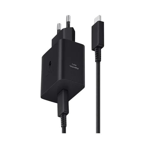 شارژر دیواری 45 وات اوریجینال سامسونگ استوری مدل Samsung EP-T4511 دو پین به همراه کابل Type-C به Type-C با گارانتی 18 ماهه شرکتی