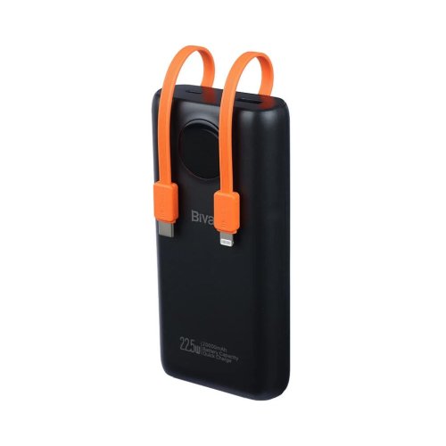 پاوربانک 20000 میلی آمپر بیوا 22.5 وات مدل Biva BP-048 به همراه 2 کابل USB-C و لایتنینگ متصل با گارانتی 18 ماهه شرکتی