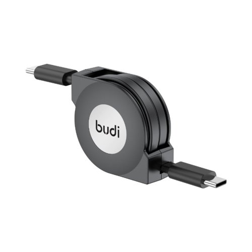 کابل شارژ جمع شونده ‌USB-C به USB-C بودی مدل Budi DC233TT10B توان 65 وات طول 1 متر با گارانتی ۱۸ ماهه شرکتی (۶ ماه تعویض)