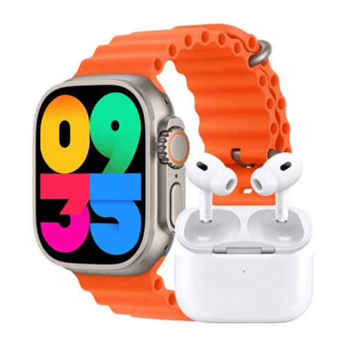 ساعت هوشمند ورنا مدل W49 Ultra به همراه هندزفری بلوتوثی مدل airpod pro